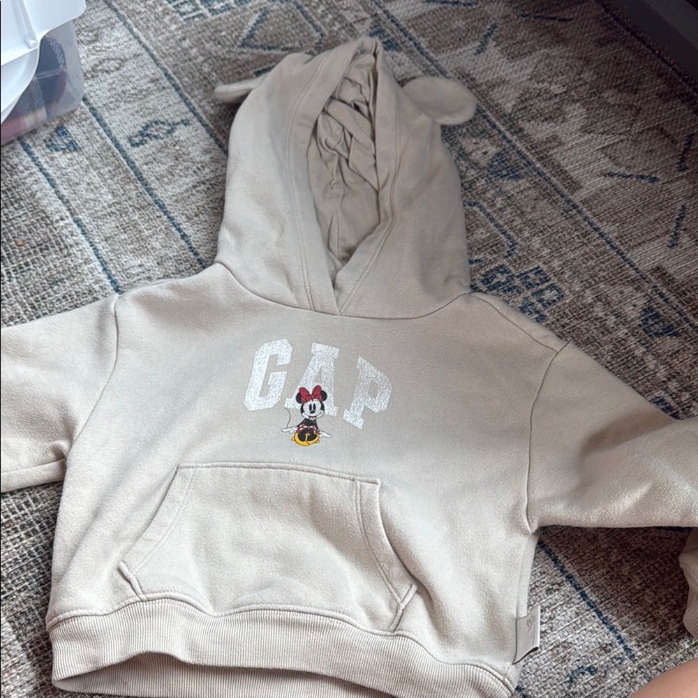 GAP Kids x Disney Light Tan Hoodie with mini mouse
